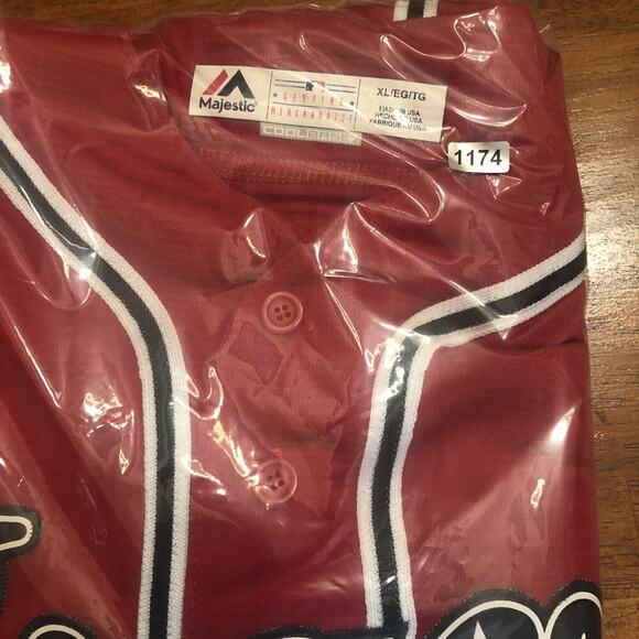 Atlanta Braves Majestic Jersey Mens XL Scarlet Alternate Cool Base Team MLB - Picture 11 of 11